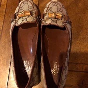 Gucci Bamboo Canvas Flat
